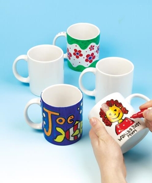 Image de Mugs en porcelaine à décorer, les 4